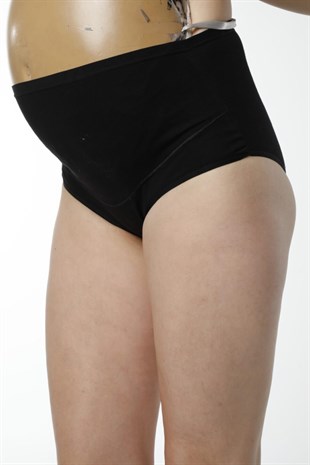 Kadın 3lü Siyah Pamuklu Yüksel Bel Hamile Lohusa Külot & Rahat Doku -HMD1413-3