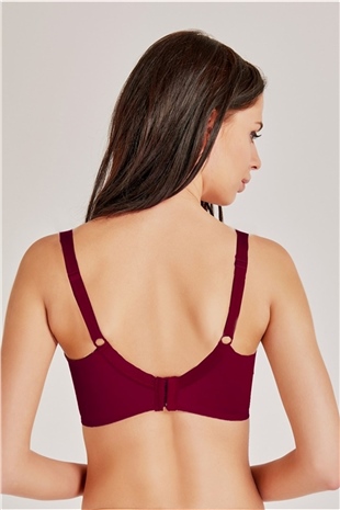 Magic Form 1718 Kadın Bordo Dantelli Balensiz Toparlayıcı Sütyen