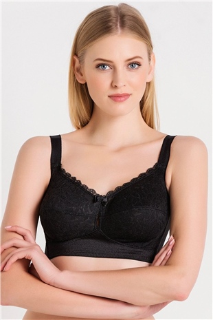Magic Form 1718 Kadın Siyah Dantelli Balensiz Toparlayıcı Sütyen