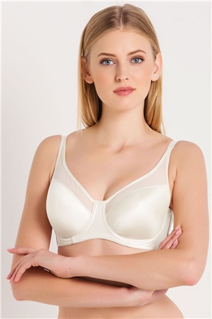 Magic Form 1783 Kadın Ekru Düz Kumaşlı Büyük Beden Toparlayıcı İçi Boş Sütyen