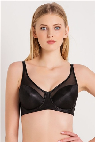 Magic Form 1783 Kadın Siyah Düz Kumaşlı Büyük Beden Toparlayıcı İçi Boş Sütyen