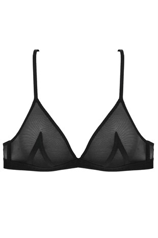 Magic Form 1895 Kadın Siyah Dikişsiz Baskılı Tül Sütyen