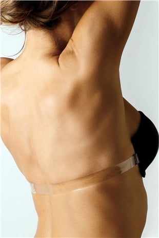 Magic Form 2020 Kadın Siyah Önden Klipsli Sırtı Şeffaf Süngerli Askısız Straplez Sütyen