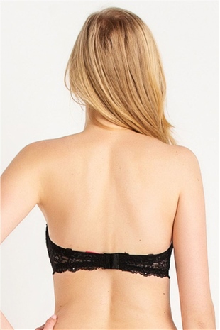 Magic Form 2060 Kadın Siyah Dantelli Su Dolgulu Straplez Sütyen