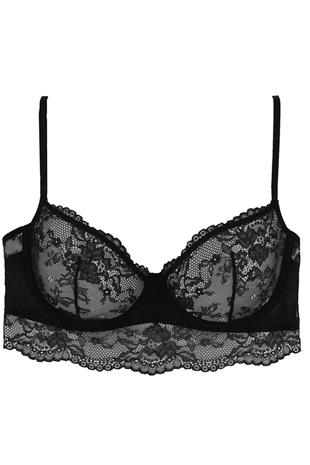 Magic Form 2216 Kadın Siyah Dantelli Arkası İp Detaylı Destekli Sütyen