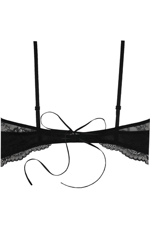 Magic Form 2216 Kadın Siyah Dantelli Arkası İp Detaylı Destekli Sütyen