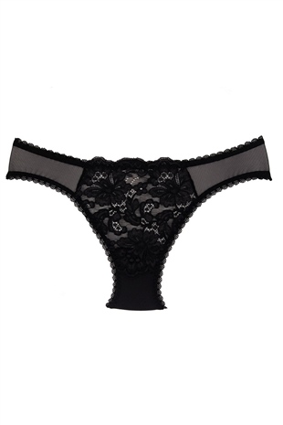 Magic Form 227 Kadın Siyah Dantelli Kumaş Detaylı Külot