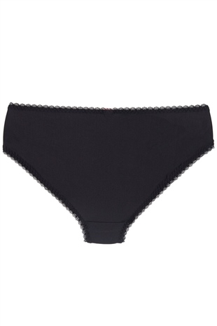 Magic Form 227 Kadın Siyah Dantelli Kumaş Detaylı Külot