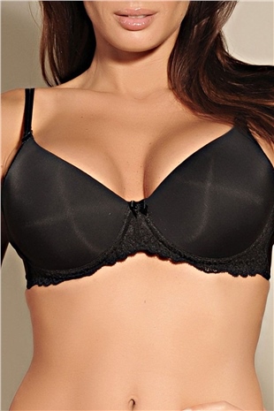 Magic Form 2271 Kadın Siyah Az Dantelli Çok Dolgulu Push-Up Sütyen