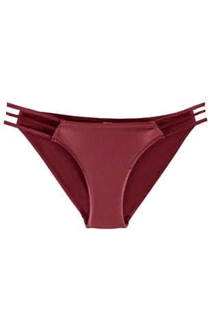 Magic Form 259 Kadın Bordo Deri Kumaşlı İki İp Kenarlı Normal Külot