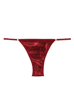 Magic Form 264 Kadın Kırmızı Yanlardan Ayarlı Payetli İp Detaylı Külot