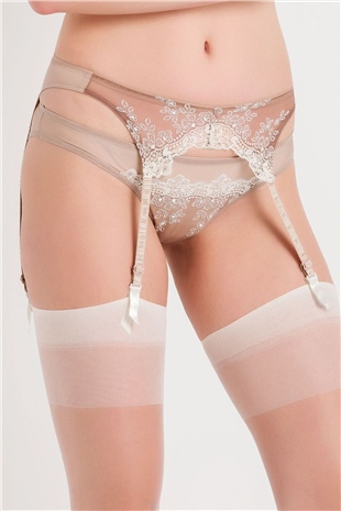 Magic Form 292 Kadın Vizon Brode Dantelli Geniş Kenarlı Normal Külot