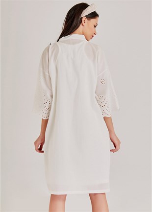 Magic Form 30108 Ekru Sabahlıklı Hamile Lohusa Gecelik Takımı