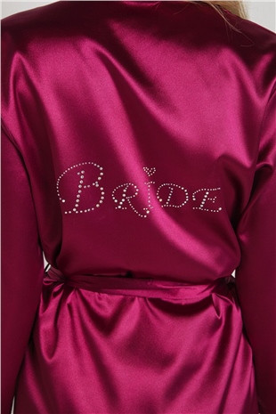 Magic Form 30427 Kadın Vişne Düz Saten Kumaşlı Bride Sabahlık