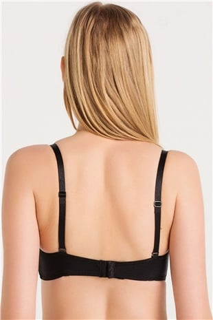 Magic Form 3045 Kadın Siyah İnce Süngerli Düz Kumaşlı Dikişsiz Sütyen