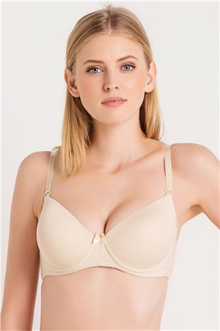 Magic Form 3045 Kadın Ten İnce Süngerli Düz Kumaşlı Dikişsiz Sütyen