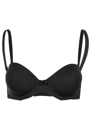 Magic Form 3060 Kadın Siyah Düz Kumaşlı Askısız Straplez Sulu Sütyen