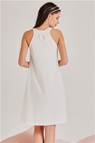 Magic Form 36110 Kadın Ekru Brodeli Lohusa Gecelik Sabahlık Takım