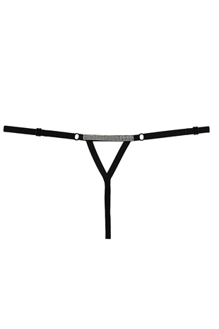 Magic Form 369 Kadın Siyah Taşlı String Külot