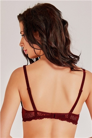 Magic Form 3912 Kadın Bordo Dantelli Süngerli Sütyen