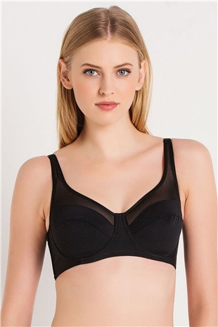 Magic Form 3983 Kadın Siyah Süngersiz Düz Kumaşlı Balenli Toparlayıcı Sütyen