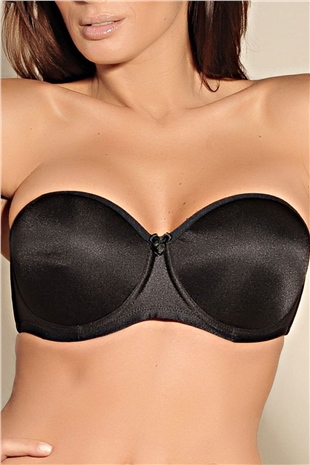 Magic Form 4063 Kadın Siyah Kaburga Destekli İnce Süngerli Toparlayıcı Askısız Straplez Sütyen