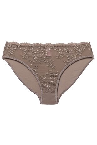 Magic Form 410 Kadın Vizon Yüksek Belli Dantelli Normal Külot