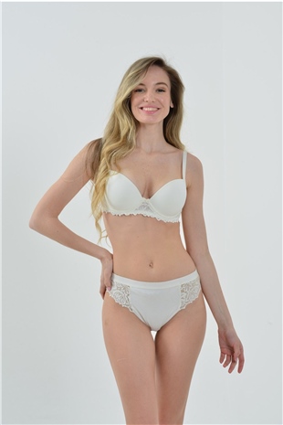 Magic Form 4352 Kadın Ekru Dantelli Süngerli Sütyen