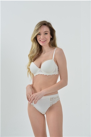Magic Form 4352 Kadın Ekru Dantelli Süngerli Sütyen
