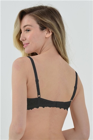 Magic Form 4352 Kadın Siyah Dantelli Süngerli Sütyen