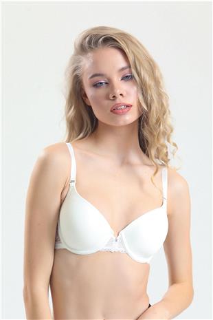 Magic Form 4520 Kadın Ekru Süngerli Dantelli Sütyen