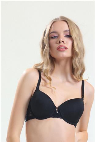 Magic Form 4520 Kadın Siyah Süngerli Dantelli Sütyen