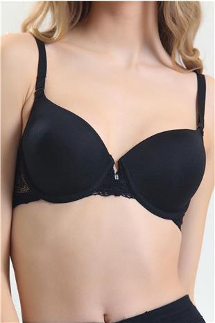 Magic Form 4520 Kadın Siyah Süngerli Dantelli Sütyen