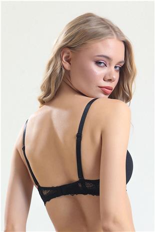 Magic Form 4520 Kadın Siyah Süngerli Dantelli Sütyen