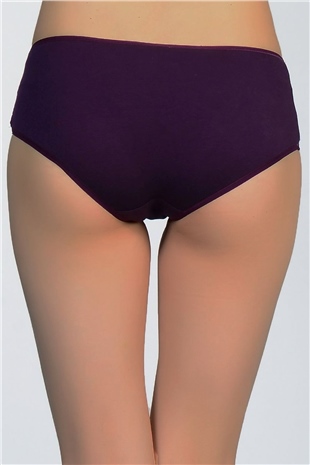 Magic Form 467 Kadın Mürdüm Pamuklu Dantelli Normal Külot