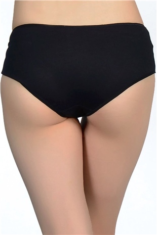 Magic Form 467 Kadın Siyah Pamuklu Dantelli Normal Külot