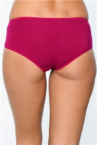 Magic Form 467 Kadın Vişne Pamuklu Dantelli Normal Külot