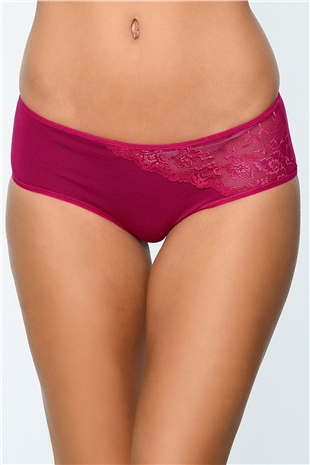 Magic Form 467 Kadın Vişne Pamuklu Dantelli Normal Külot