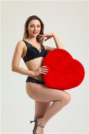 Magic Form 4686 Kadın Siyah Taşlı Dantelli Sütyen