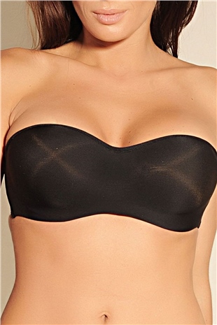 Magic Form 5063 Kadın Siyah Düz Kumaşlı Süngerli Askısız Straplez Sütyen