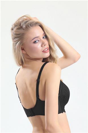 Magic Form 5685 Kadın Siyah Dantelli Süngerli Büyük Beden Toparlayıcı Sütyen