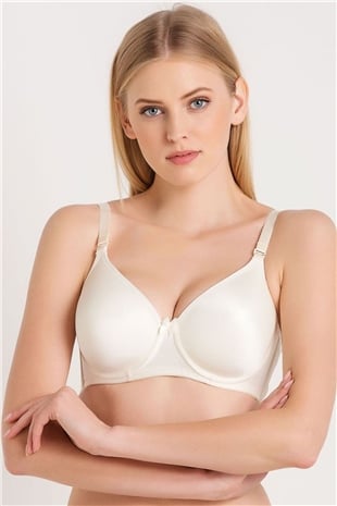 Magic Form 5738 Kadın Ekru Düz Kumaşlı İnce Süngerli Tam Kap Toparlayıcı Sütyen