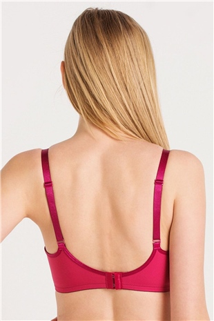 Magic Form 5738 Kadın Vişne Düz Kumaşlı İnce Süngerli Tam Kap Toparlayıcı Sütyen