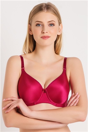Magic Form 5738 Kadın Vişne Düz Kumaşlı İnce Süngerli Tam Kap Toparlayıcı Sütyen