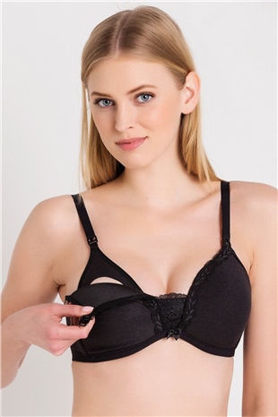 Magic Form 5761 Kadın Siyah Fisto Dantelli İnce Süngerli Emzirme Sütyeni
