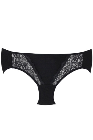 Magic Form 580 Kadın Siyah Normal Bel Dantelli Külot