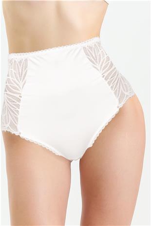 Magic Form 586 Kadın Ekru Dantelli Yüksek Bel Külot