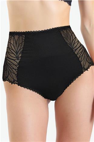 Magic Form 586 Kadın Siyah Dantelli Yüksek Bel Külot