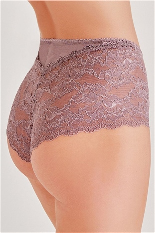Magic Form 589 Kadın Çinko Leylak Kumaşlı Yüksel Bel Dantelli Külot