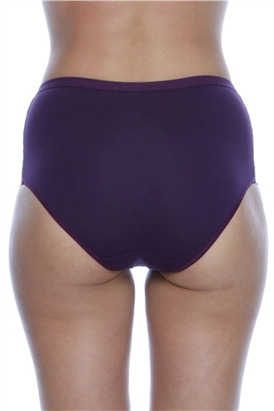 Magic Form 626 Kadın Mürdüm Geniş Kenarlı Penye Kumaşlı Az Dantelli Normal Külot